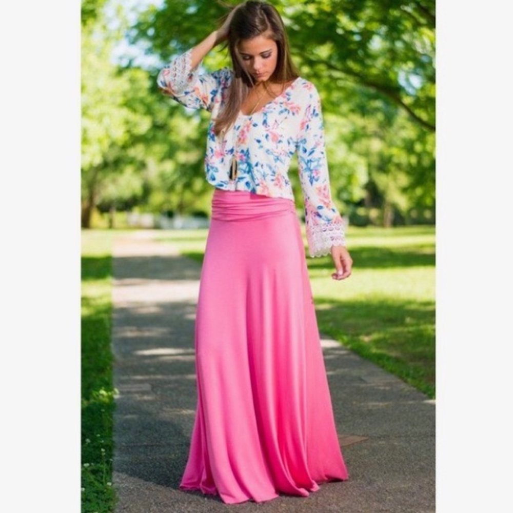 LuLaRoe Pink Maxi Skirt